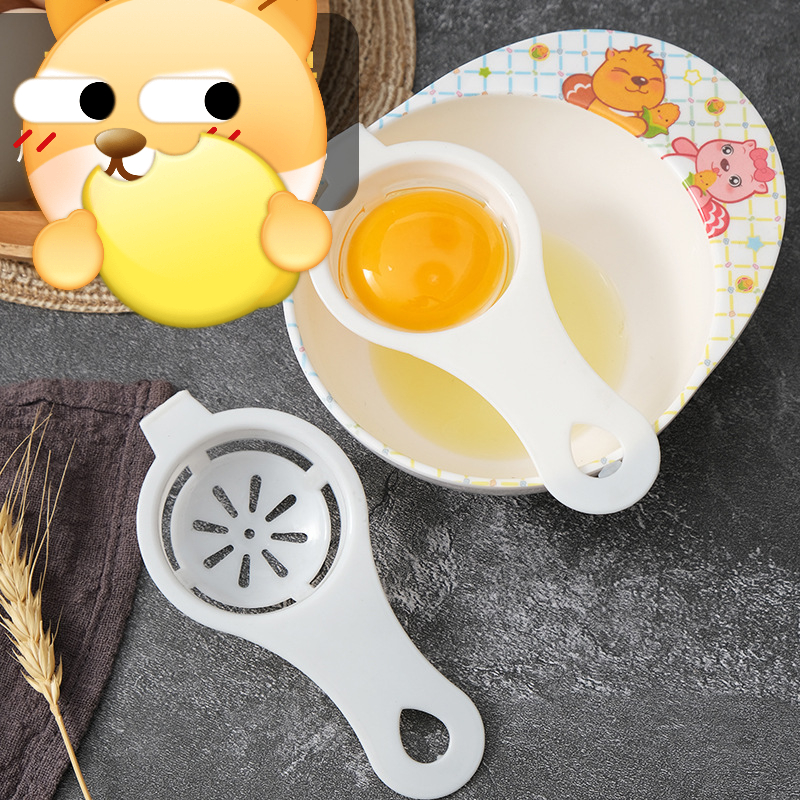 Convenient chicken egg yolk separator with Holder (white)-Hause
