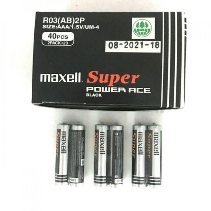 Một hộp pin tiểu AAA Maxell hoặc Toshiba(40 viên)