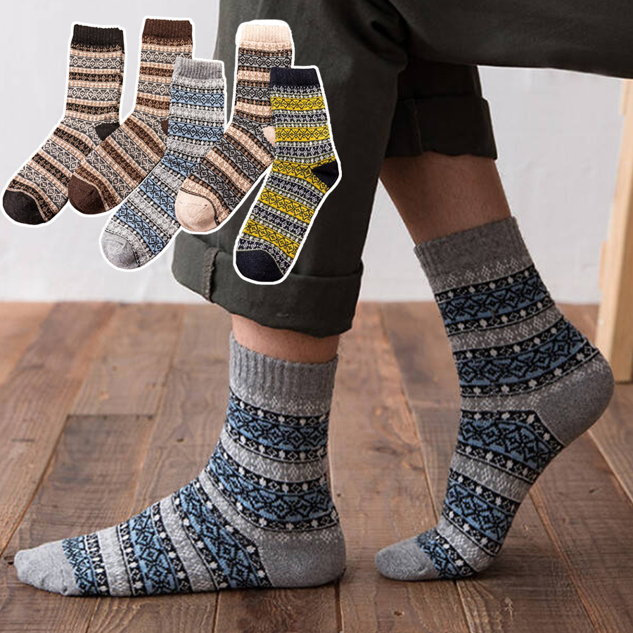 Bộ 5 Tất thổ cẩm cổ trung đi giầy tây cho quý ông P3M4