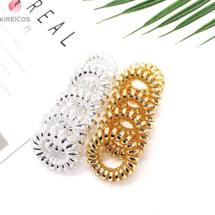 Hộp 10 Dây Cột Tóc Buộc Tóc Nhựa Xoắn 2 Màu