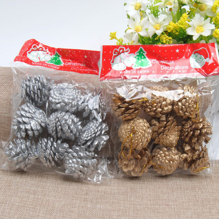 Combo 9 quả thông trang trí noel size 4cm