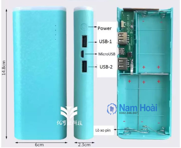 [HCM]Box sạc dự phòng 5 cell (Đèn pin siêu sáng)