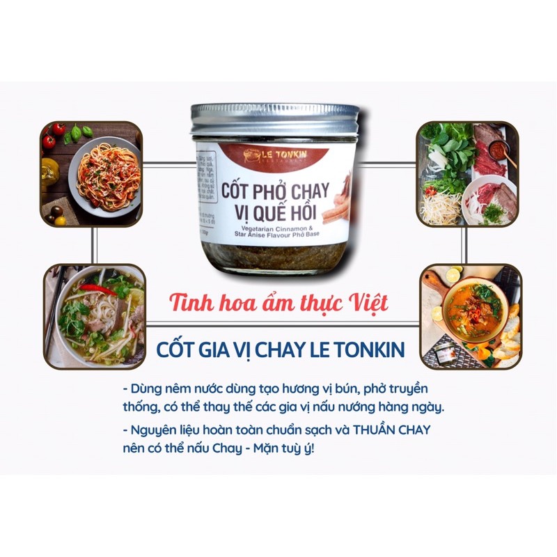 Cốt phở chay Letonkin vị Quế hồi (vị Bò) nấu bún phở cực nhanh.