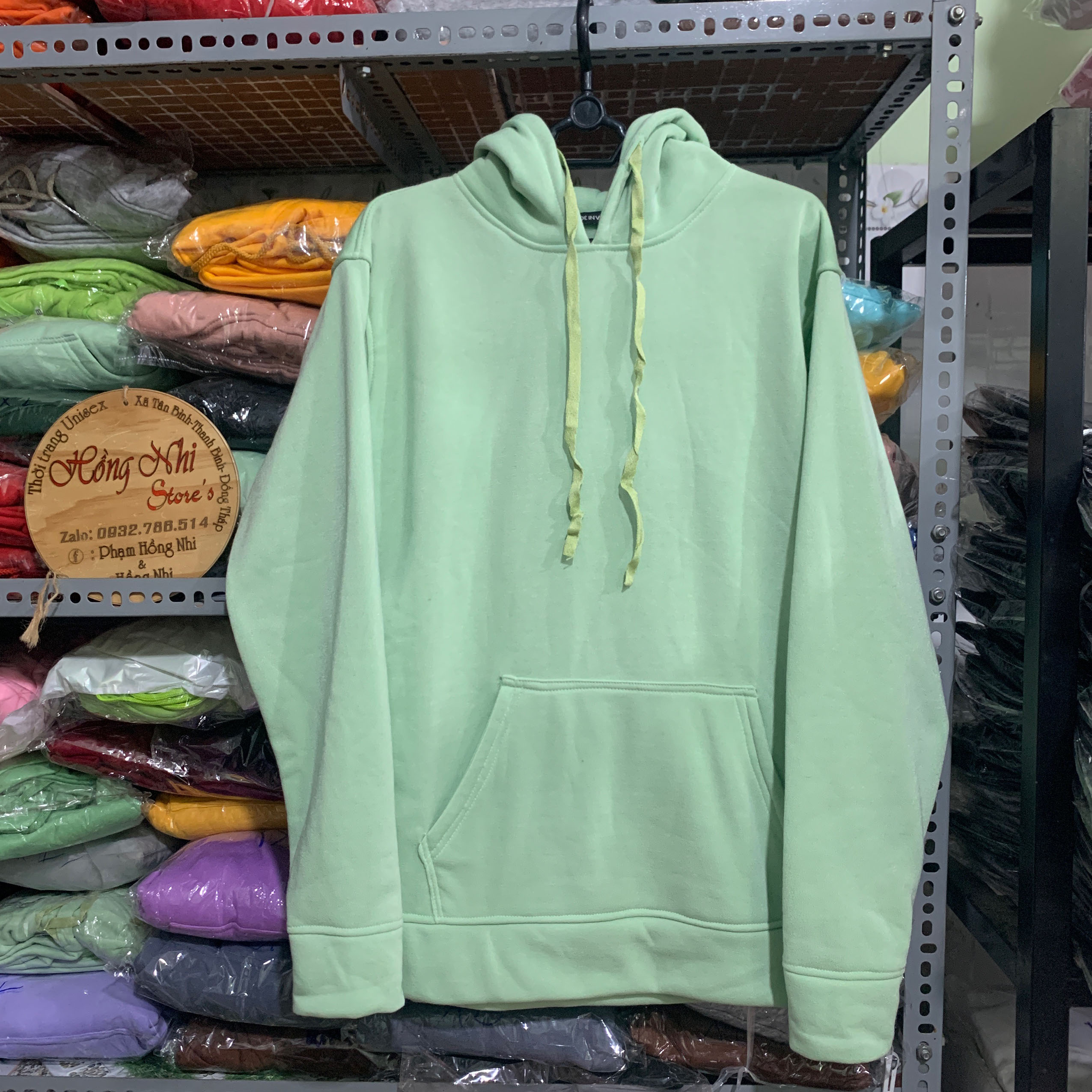 Áo Khoác Hoodie Trơn Ulzzang Unisex Màu Xanh Đậu Chất Nỉ Bông Cao Cấp Dáng Rộng Nam Nữ - MM