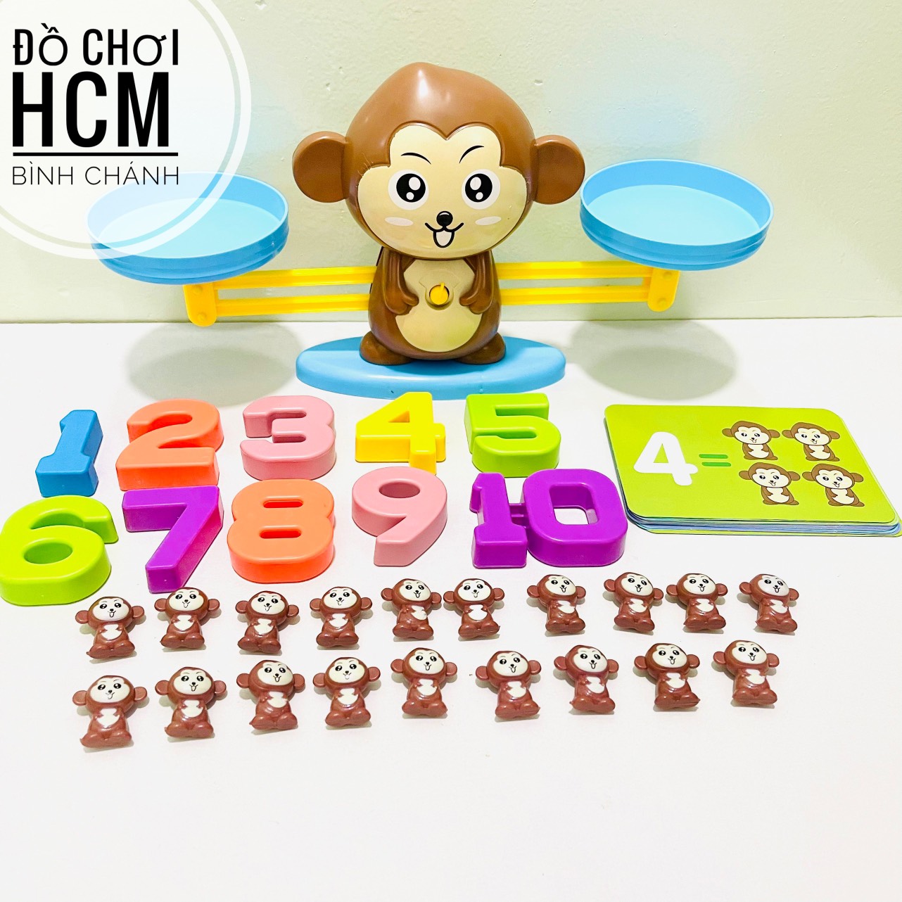 Đồ chơi khỉ toán học cân bằng thông minh Monkey Balance cho bé học đếm số, cân toán học giúp phát triển tư duy