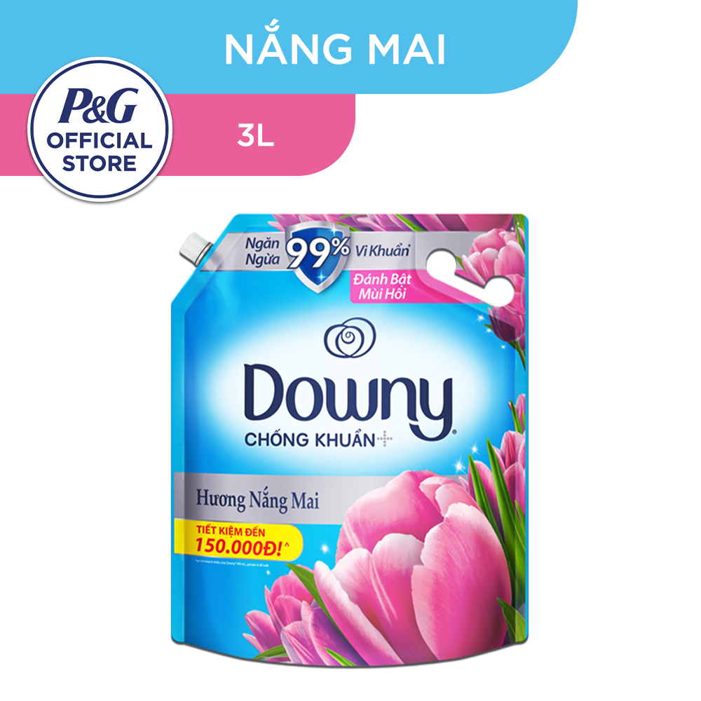 Combo 2 nước xả vải downy chống khuẩn hương nắng mai 3l x2
