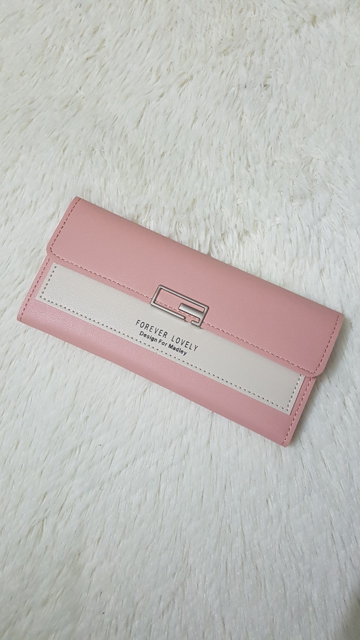 Ví Forever Lovely dáng dài chất da PU khóa bấm