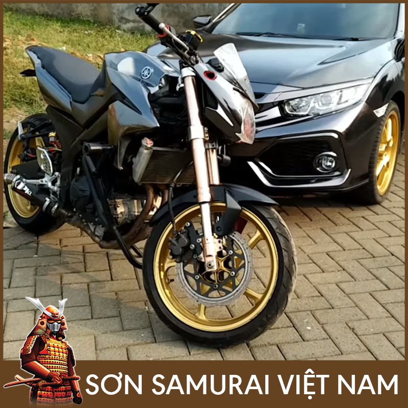 Sơn samurai xanh ánh kim - Combo màu vàng 1123 sơn xịt samurai