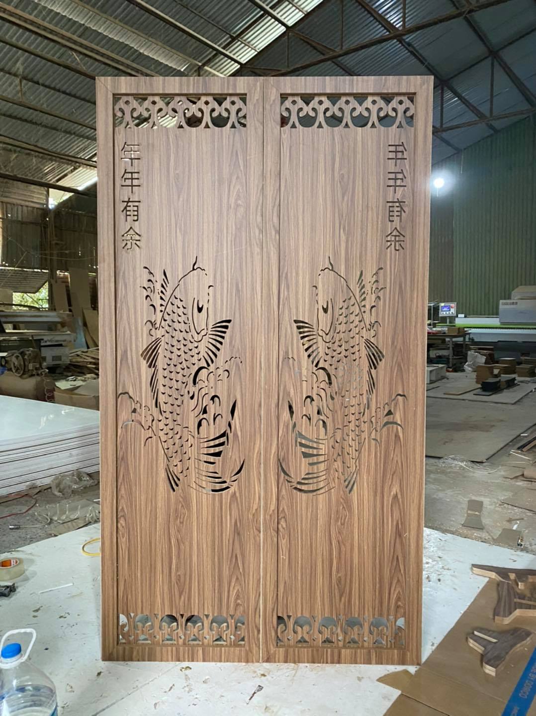 Bộ 4 Tấm Vách Bình Phong Cá Chép 180x200cm.
