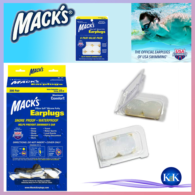 K&K Một đôi nút bịt tai chống ồn, chống nước khi đi bơi bằng silicon MACK S