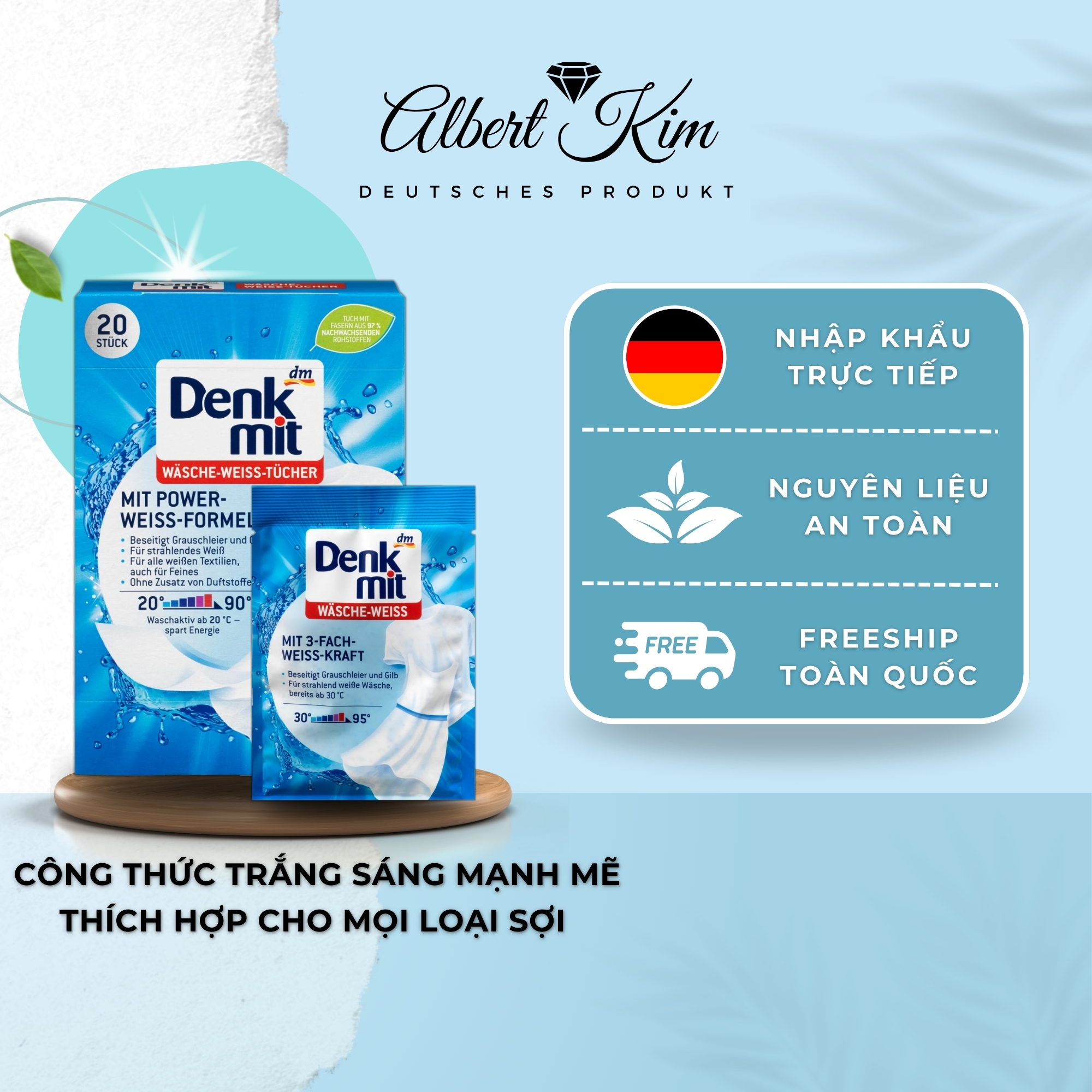 [ Hàng Đức ] Tẩy trắng quần áo nội địa Đức - Denkmit