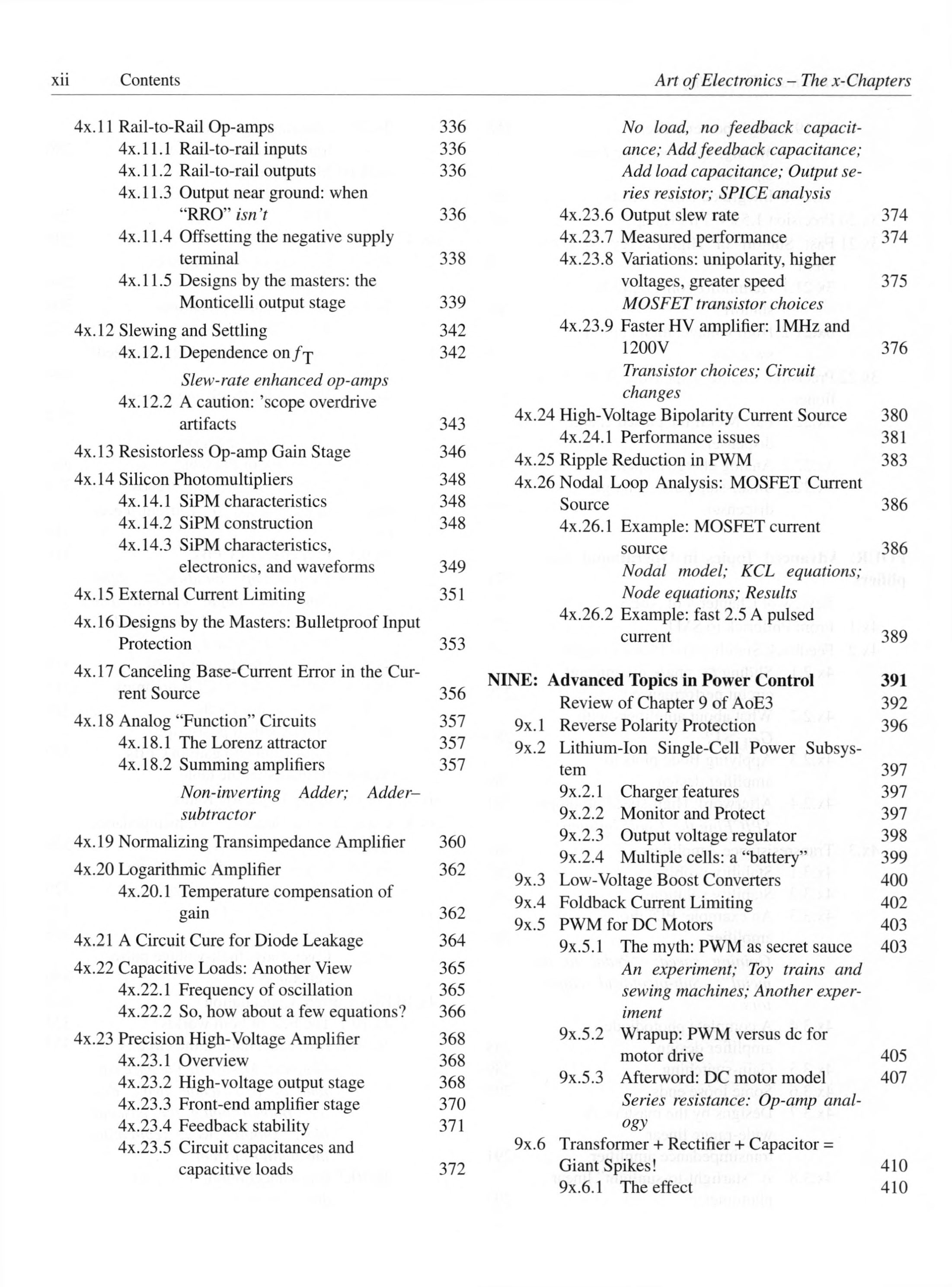 The Art of Electronics The x Chapters