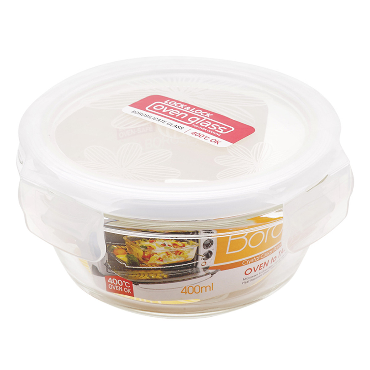 Bộ 3 Hộp Thủy Tinh Tròn Lock&Lock LLG822 400ml