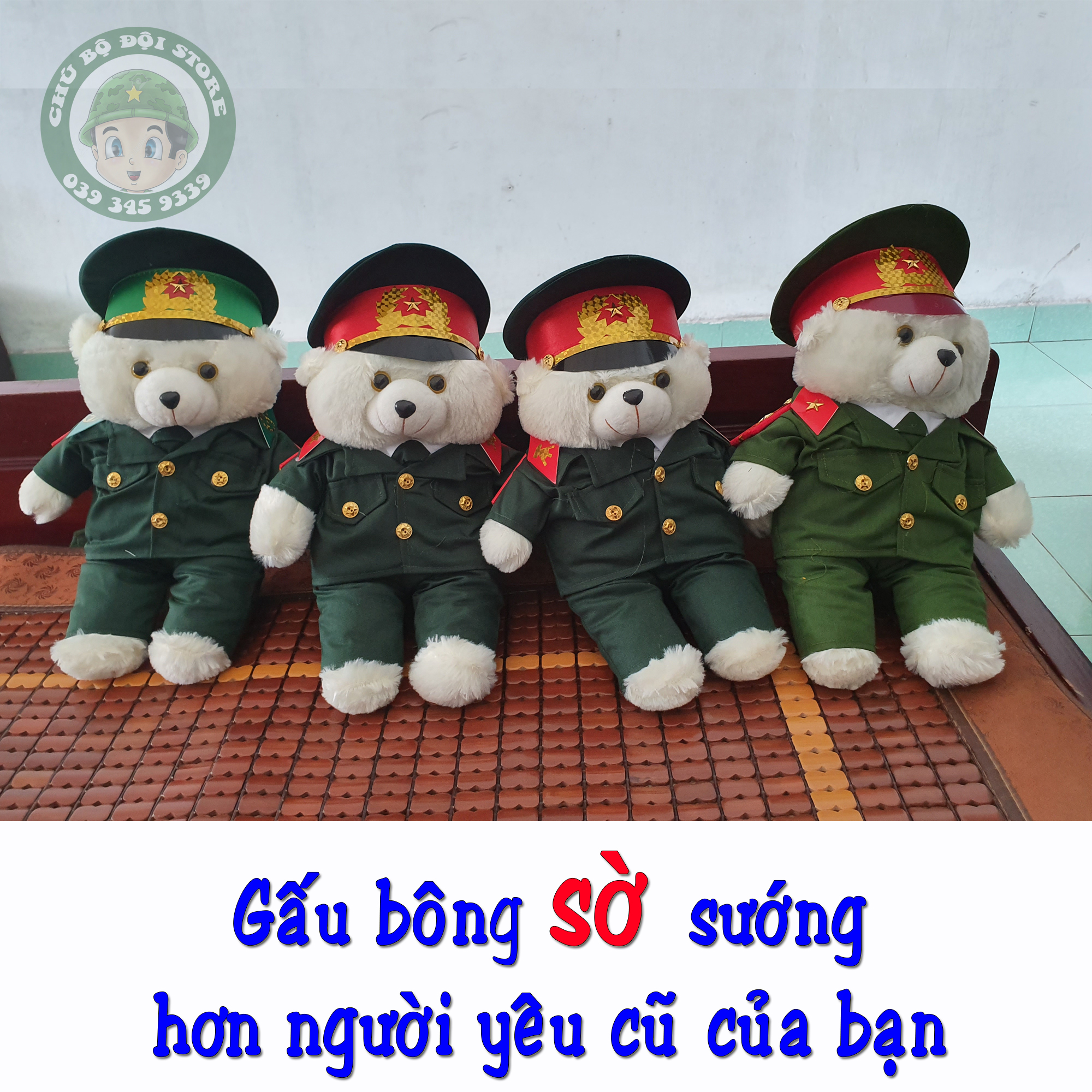 GẤU BÔNG MẶC ĐỒ LÍNH