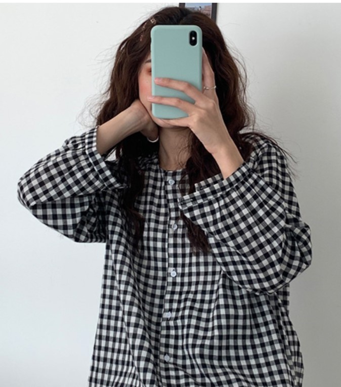 Sơ mi Caro Cổ tròn xinh xắn