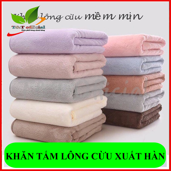 Khăn Tắm Hàn Quốc Lông Cừu LOẠI 1 khổ lớn (Dài 140cm X Rộng 70cm), Màu Sắc Nhã Nhặn, Làm Từ Sợi Siêu Tự Nhiên Cap Cấp Mềm Mịn, Hút Ẩm Tốt, khăn tắm cho bé, khăn tắm khách sạn, khăn tắm spa