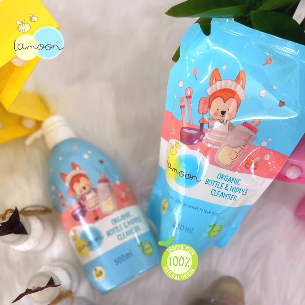 Lamoon Organic Baby Milk Bottle Cleaner - 500ml Bottle