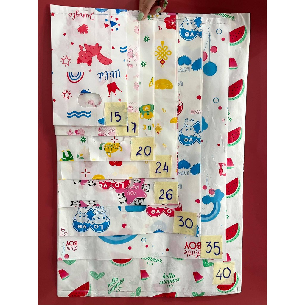 [HCM]1 KG túi hột xoài in hình giá rẻbền daiđủ size từ 15 đến 40