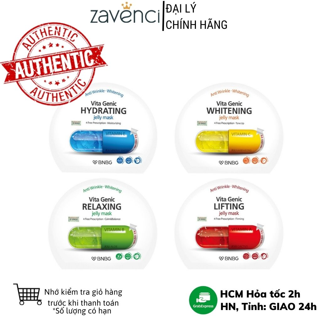 Mặt nạ giấy BNBG Vita Genic Jelly Mask dưỡng ẩm trắng da nâng cơ Zavenci
