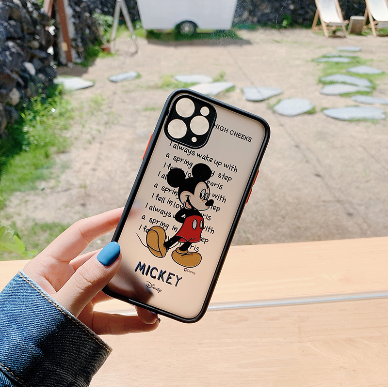 Ốp Lưng Nhám Chống Sock Va Đập Bảo Vệ Camera Mickey Mouse
