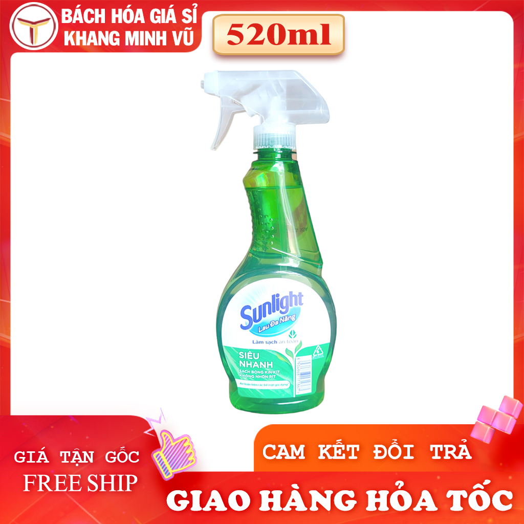 Nước Lau Đa Năng Sunlight Siêu Nhanh Chai Xịt 520ml