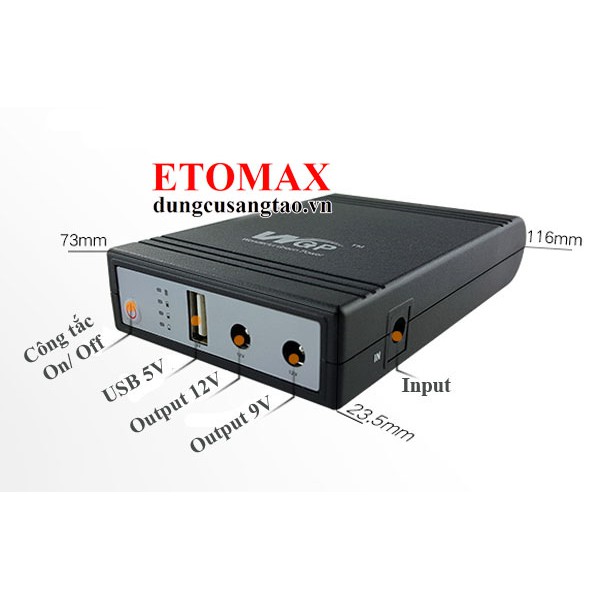 Nguồn Dự Phòng Ups Mini 3In1 5V/9V/12V 1A