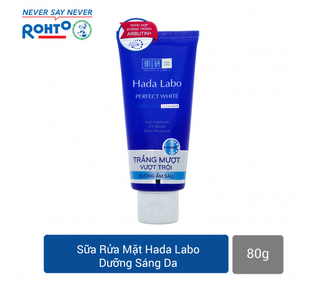 Sữa rửa mặt dưỡng trắng Hada Labo Perfect White Cleanser 80g