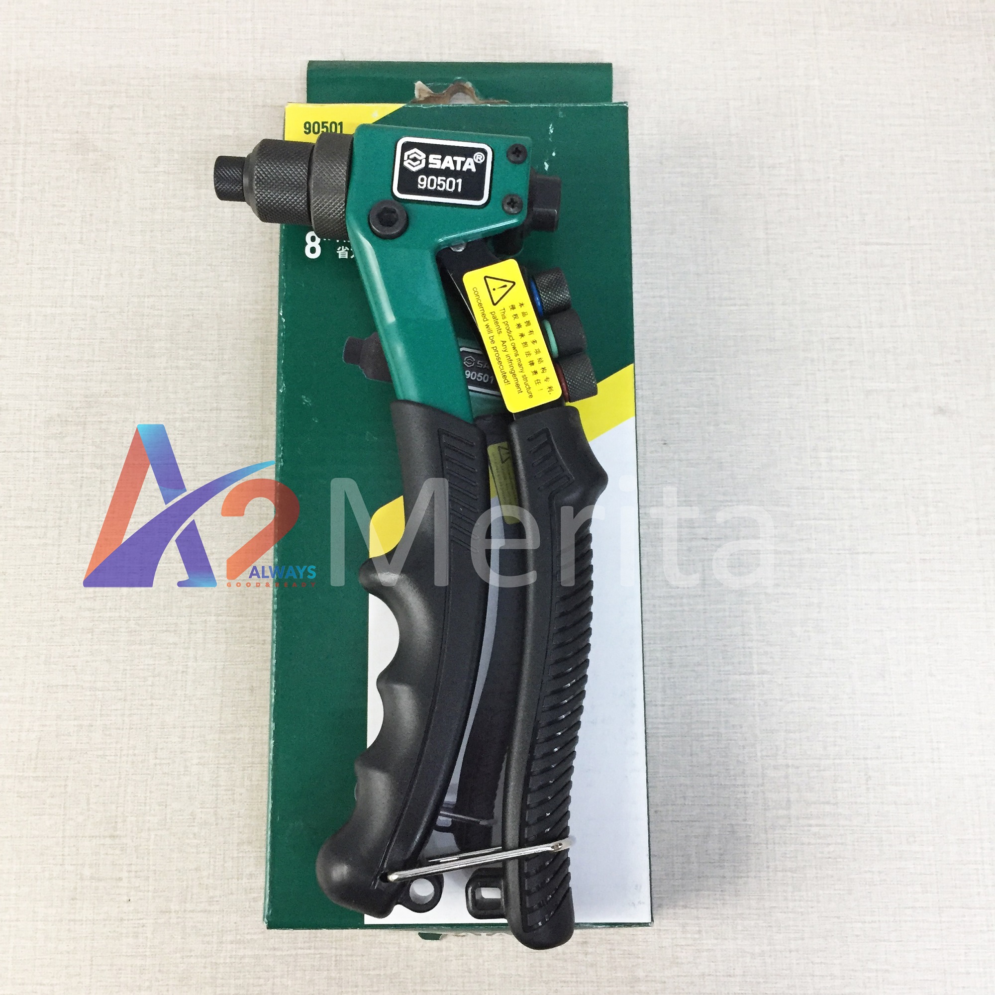 Kềm bấm riveter trợ lực 8in/200mm sata 90501 - 2.4, 3.2, 4, 4.8mm