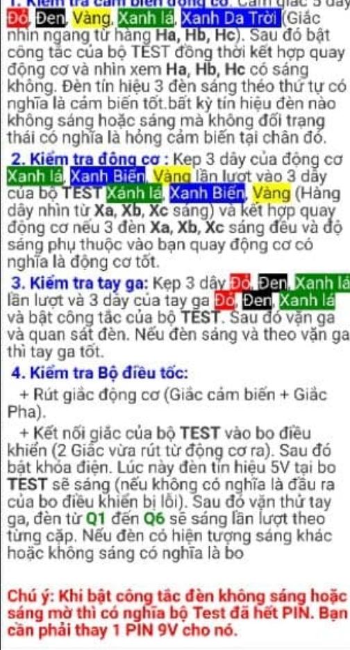 [HCM]Máy kiểm tra xe điện