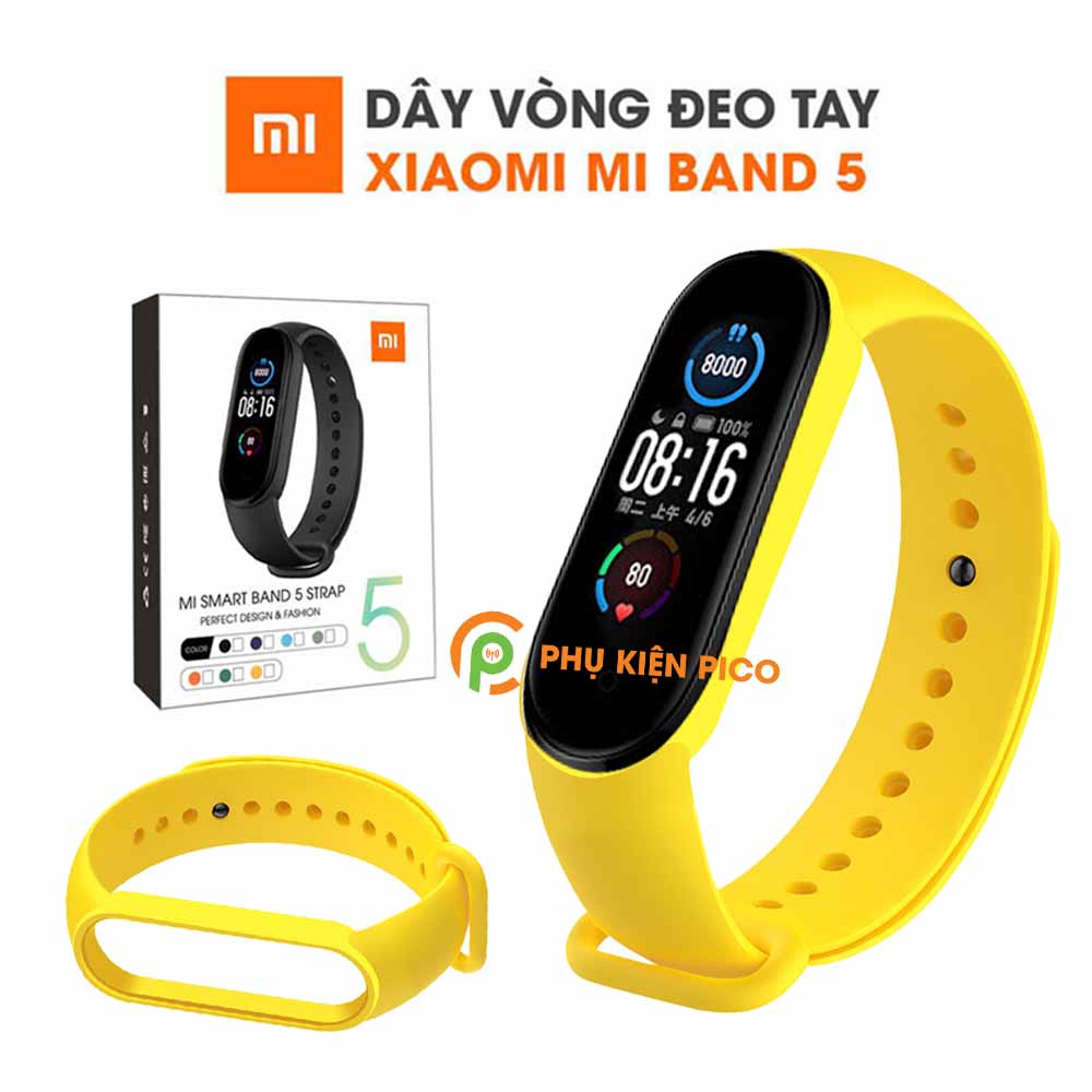 Dây đeo thay thế Xiaomi Mi Band 5 full box dây silicon vòng đeo tay Miband 5 nhiều màu