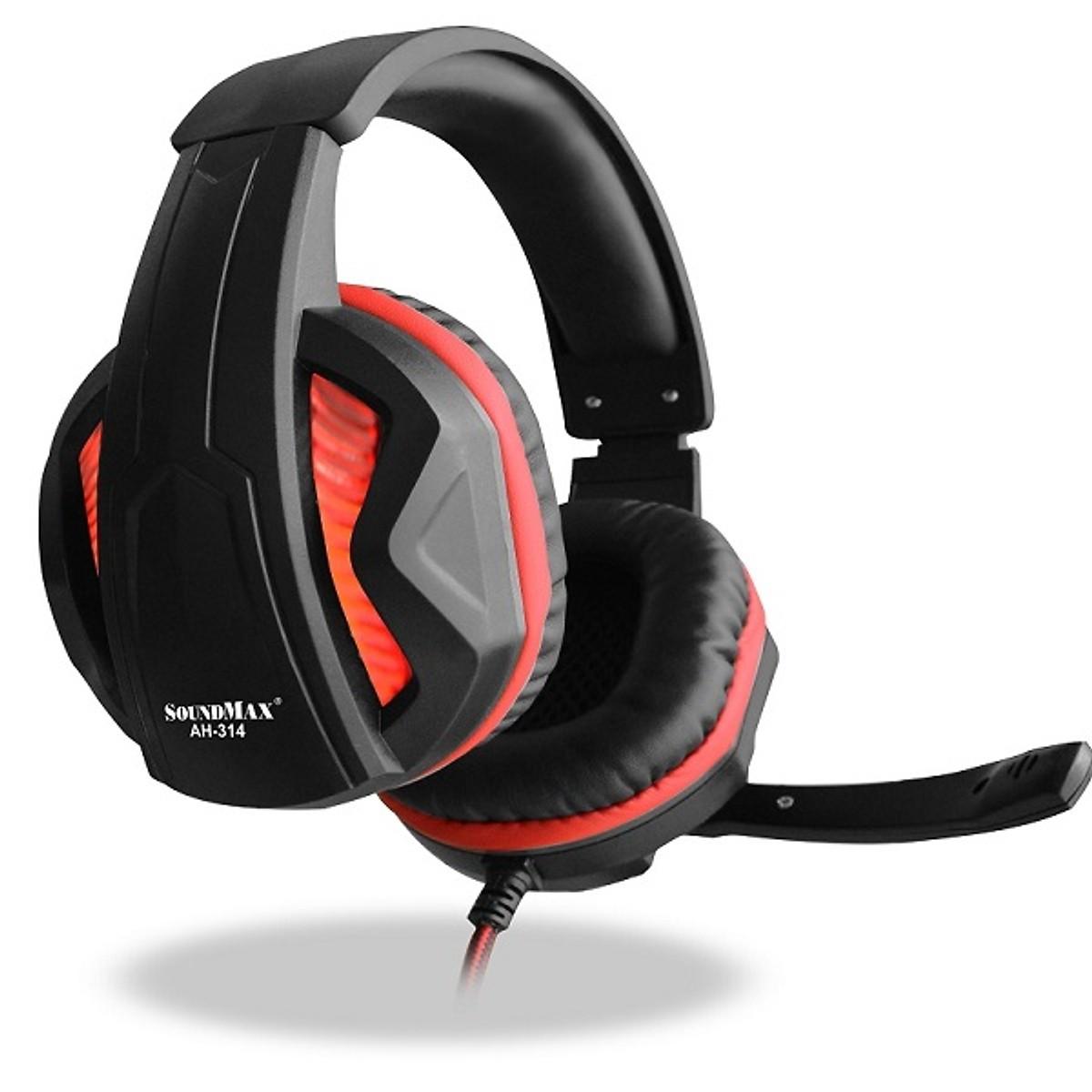 Tai nghe Game Soundmax AH-314 (Màu Đen phối đỏ)