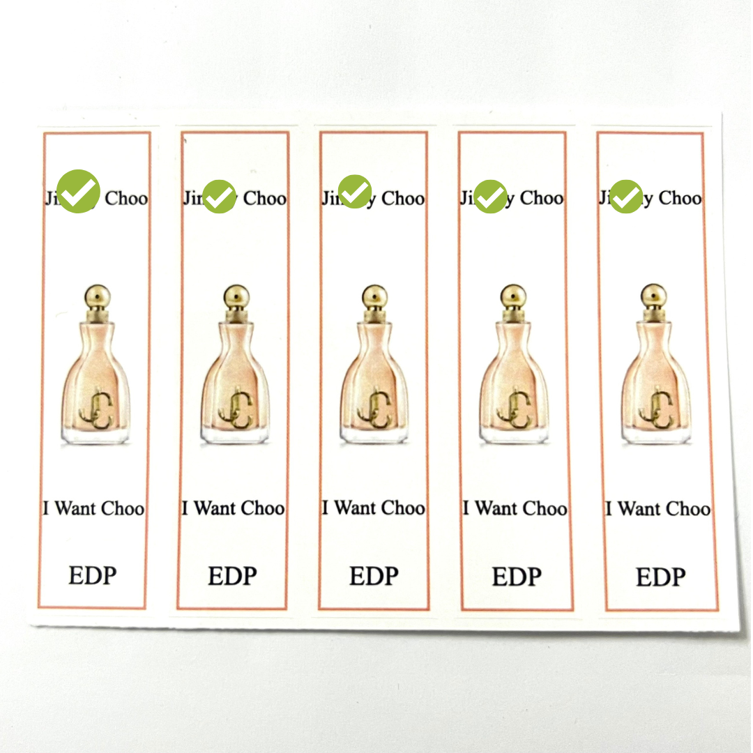 [HCMC] combo 10 PCs Jimmy Choo perfume bottle sticker for full range refills