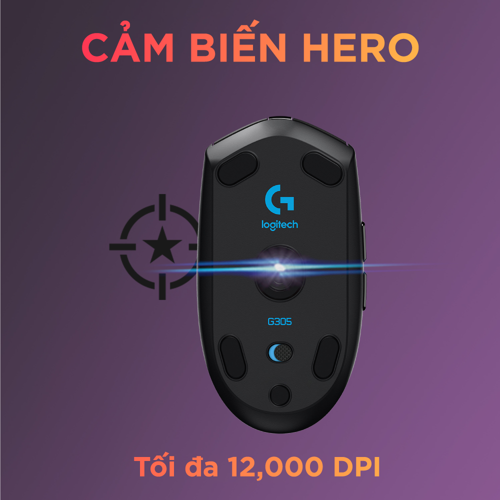 Chuột Không Dây Logitech G304 -Chuột Game Không Dây Lightspeed - Cảm biến Hero, 12k DPI, nhẹ, 6 nút lập trình, Tương Thích Nhiều Thiết Bị, Pin 250h. Bảo Hành 12 Tháng.