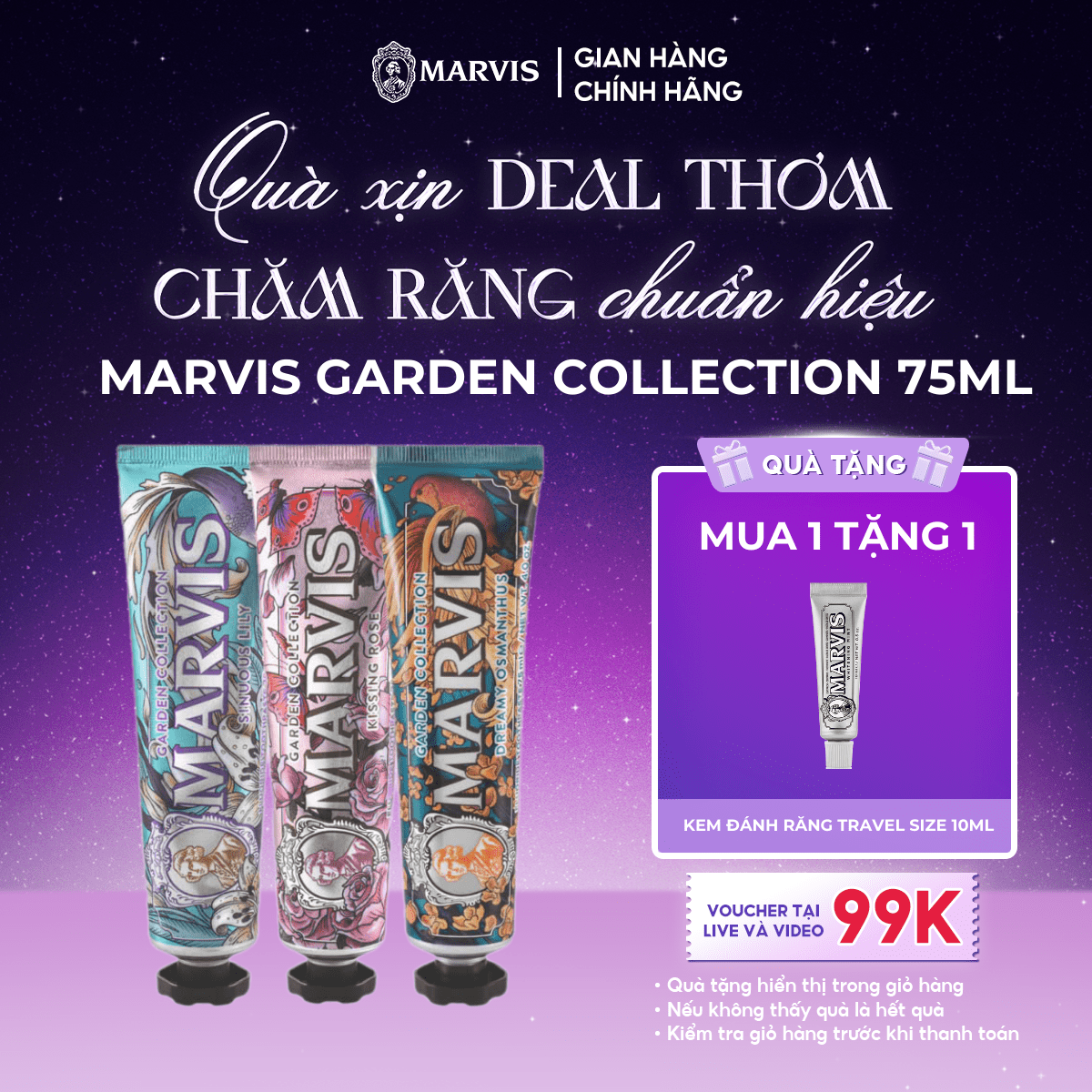 Kem Đánh Răng Marvis Sinuos Lily 75ML