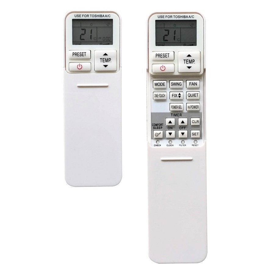 Remote máy lạnh điều hoà TOSHIBA loại 3 nút nắp trượt.