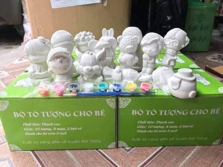 Bộ 10 tô tượng kèm màu cho bé