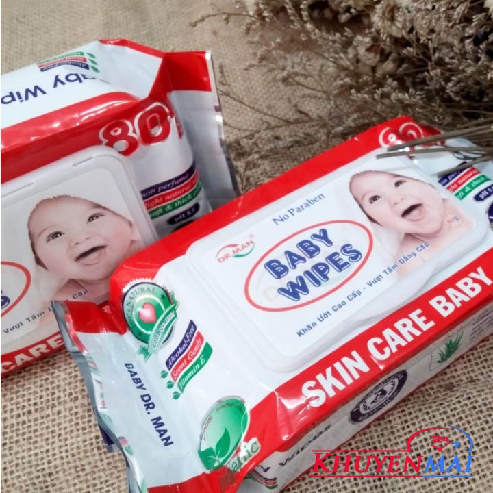 [HCM]Combo 5 bịch khăn giấy ướt baby wipes