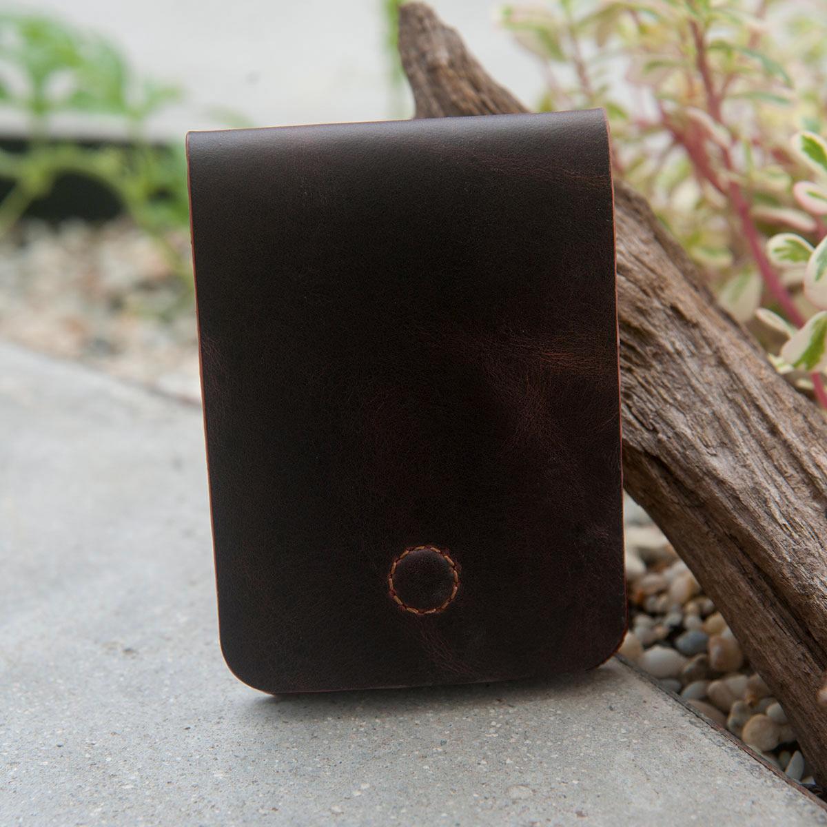 VÍ SEN MINI DA THẬT - VÍ THỦ CÔNG HANDMADE - CHẤT LIỆU DA BÒ THẬT M160