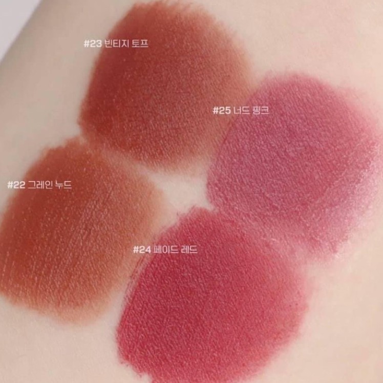 (22,23,24,25) Son Kem Lì Romand Zero Velvet Tint Vintage Filter