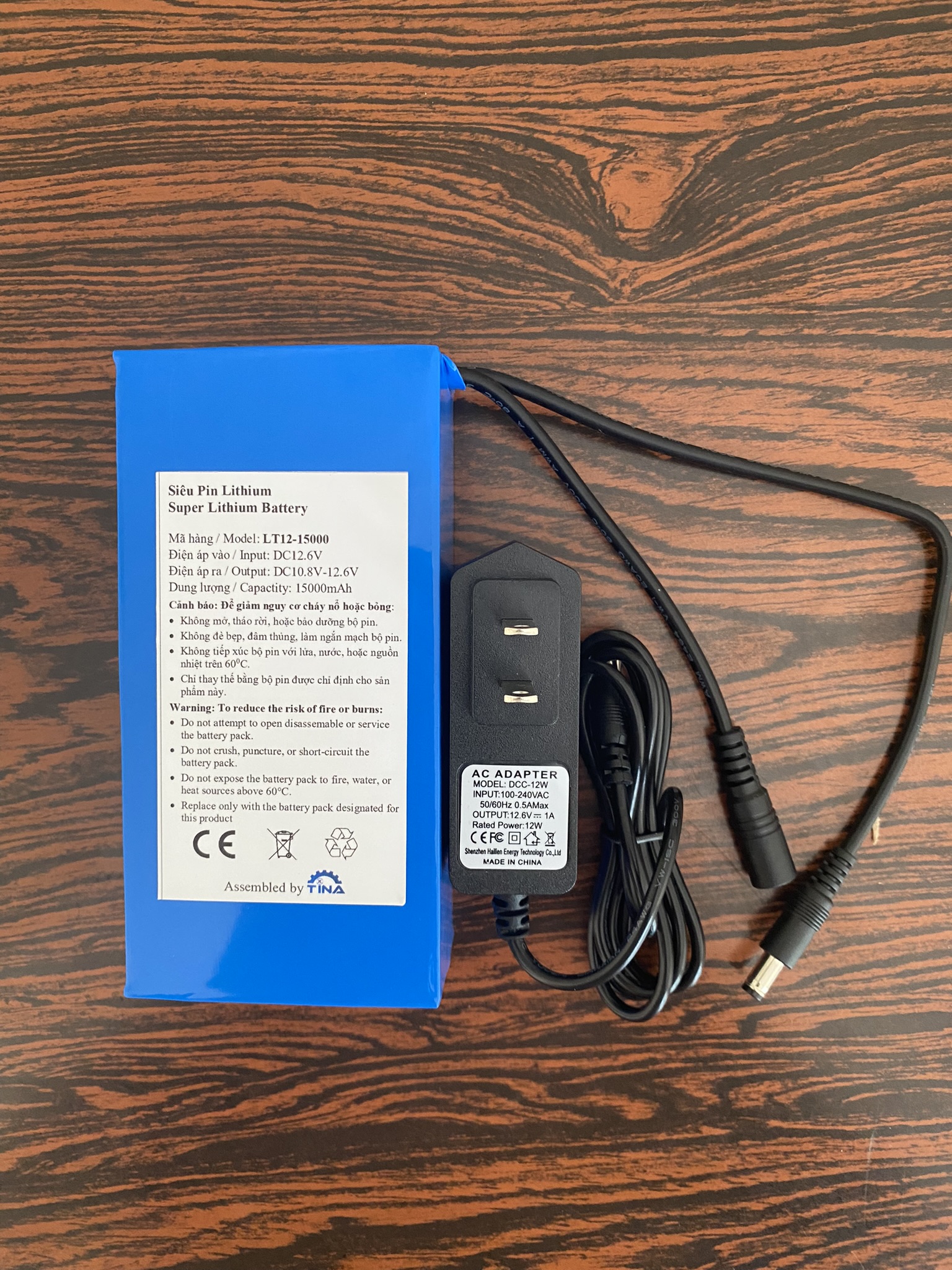Pin Lithium 12V-15Ah (15.000mAh)