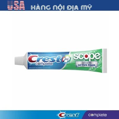 Kem đánh răng Crest Complete + Scope Advanced Active Foam 232g [HÀNG LOẠI 1, CAM KẾT KHÔNG GIẢ, HÀNG NỘI ĐỊA MỸ]