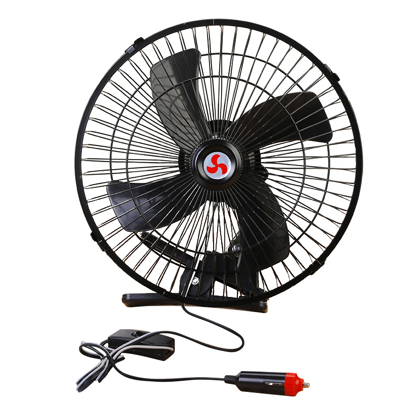 Quạt xe tải, xe khác, xe bus, xe ô tô, kẹp bình ắc quy 12v - 24v có công tắc - Đức Hiếu Shop