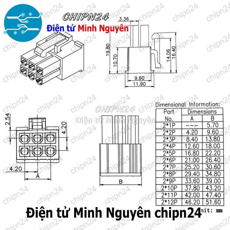 (F310-311) Vỏ Header 4.2mm 5557 (2x1P/2x2P/2x3P/2x4P/2x5P/2x6P/2x7P/2x8P/2x9P/2x10P/2x12P/1x3P/1x4P) - [Chọn Loại] - HHH.00353