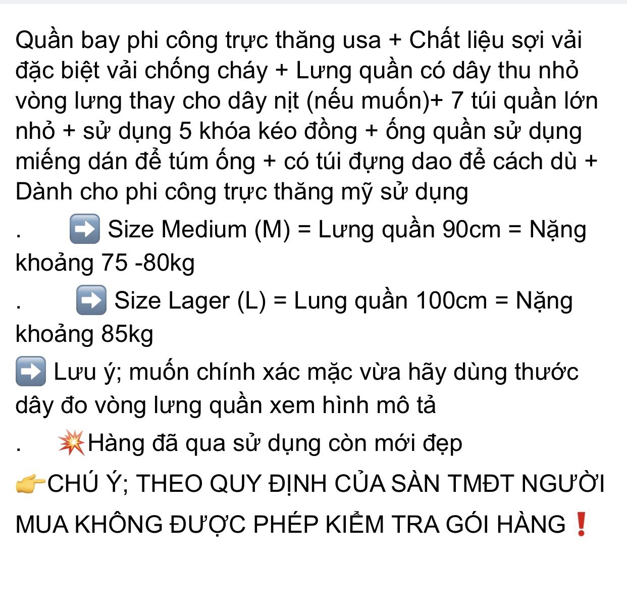 QUẦN ACU PILOT TRỰC THĂNG USA
