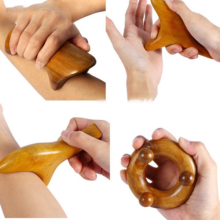 Dụng cụ ấn huyệt chim én, Cạo gió bằng gỗ, Cây bấm huyệt tam giác - Mỹ Nghệ Phương Chi