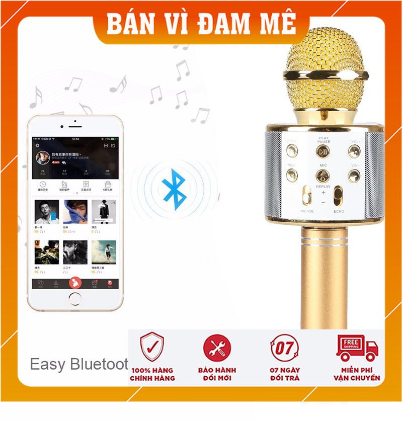 WS858 Mic Hát Karaoke Bluetooth Không Dây WS858 - Âm vang - Ấm - mic hát karaoke cầm tay mini - micro hát trên xe hơi - mic hát karaoke hay nhất hiện nay - Thu Hien Shop 9x