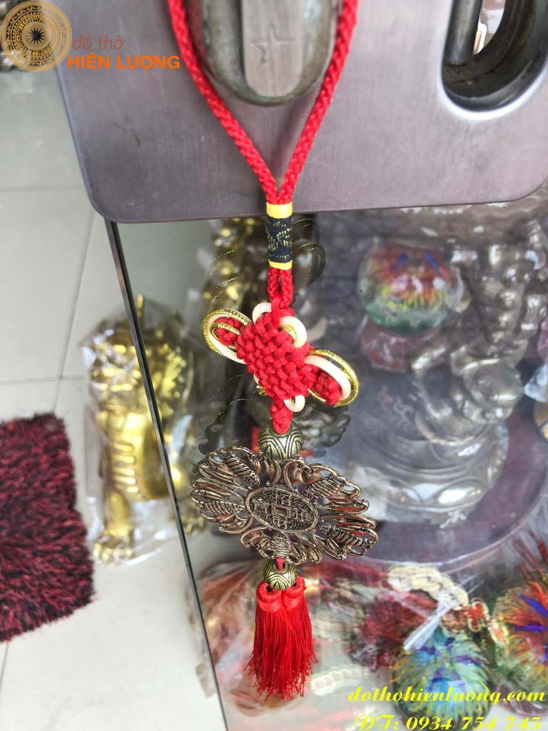 Đồng Ngũ Phúc Lâm Môn Bằng Đồng Treo Cầu Tài Lộc ĐK 8cm
