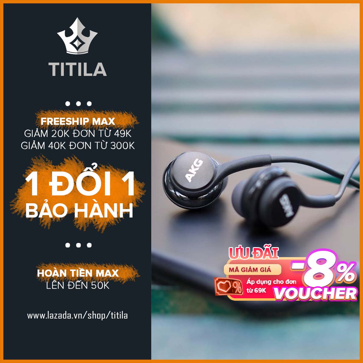 Tai nghe AKG S10 (BẢO HÀNH) tai nghe nhét tai AKG sử dụng được cho tất cả điện thoại OPPO, VIVO, VSMart, Samsung, LG, Realme,.. chất âm xịn