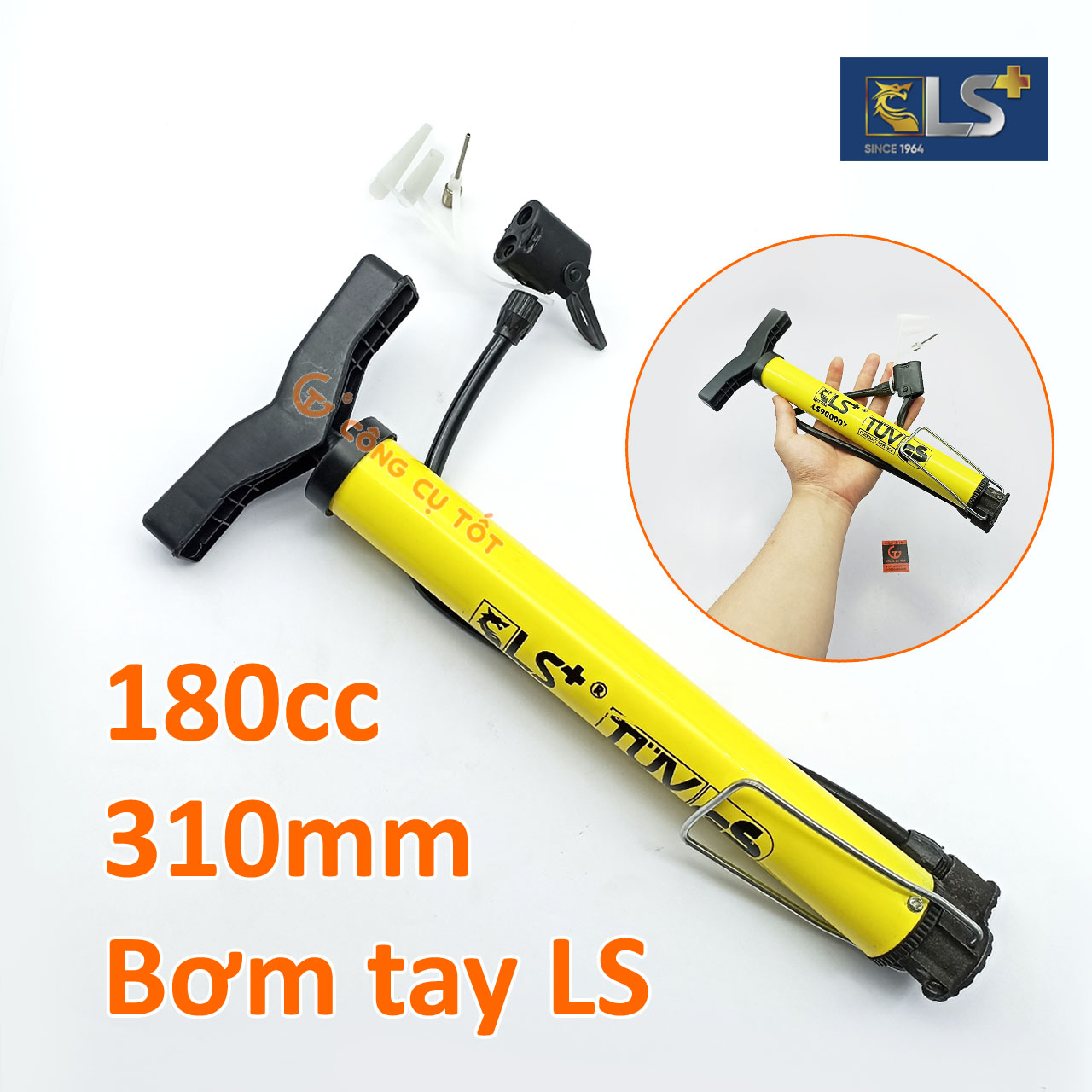 Bơm xe đạp, xe máy bằng tay hiệu LS+