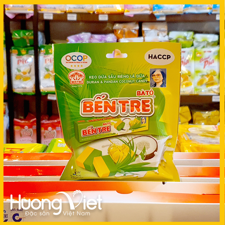 Kẹo dừa Lá Dứa Bến Tre Hai Tỏ 150gr